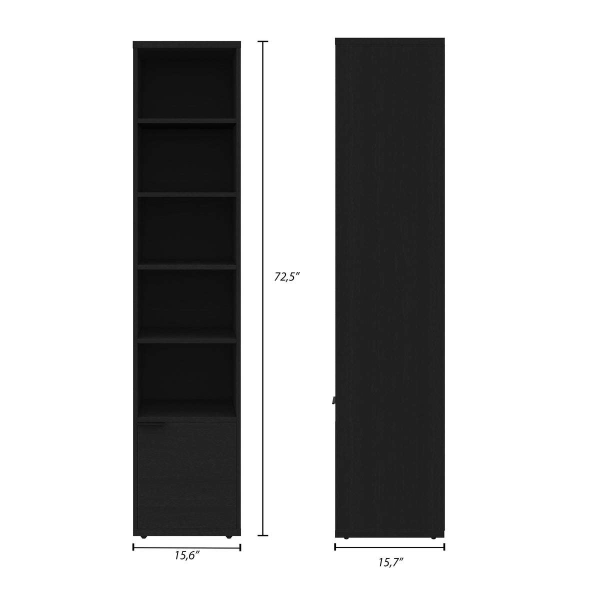 Porto Storage Tower in Black Karisma – dimensions diagram