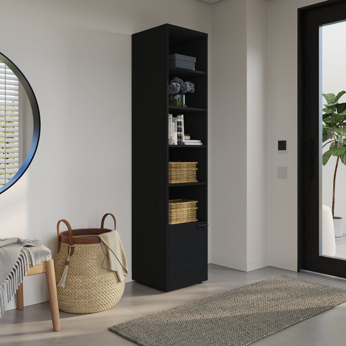 Porto Storage Tower in Black Karisma – lifestyle photo 2