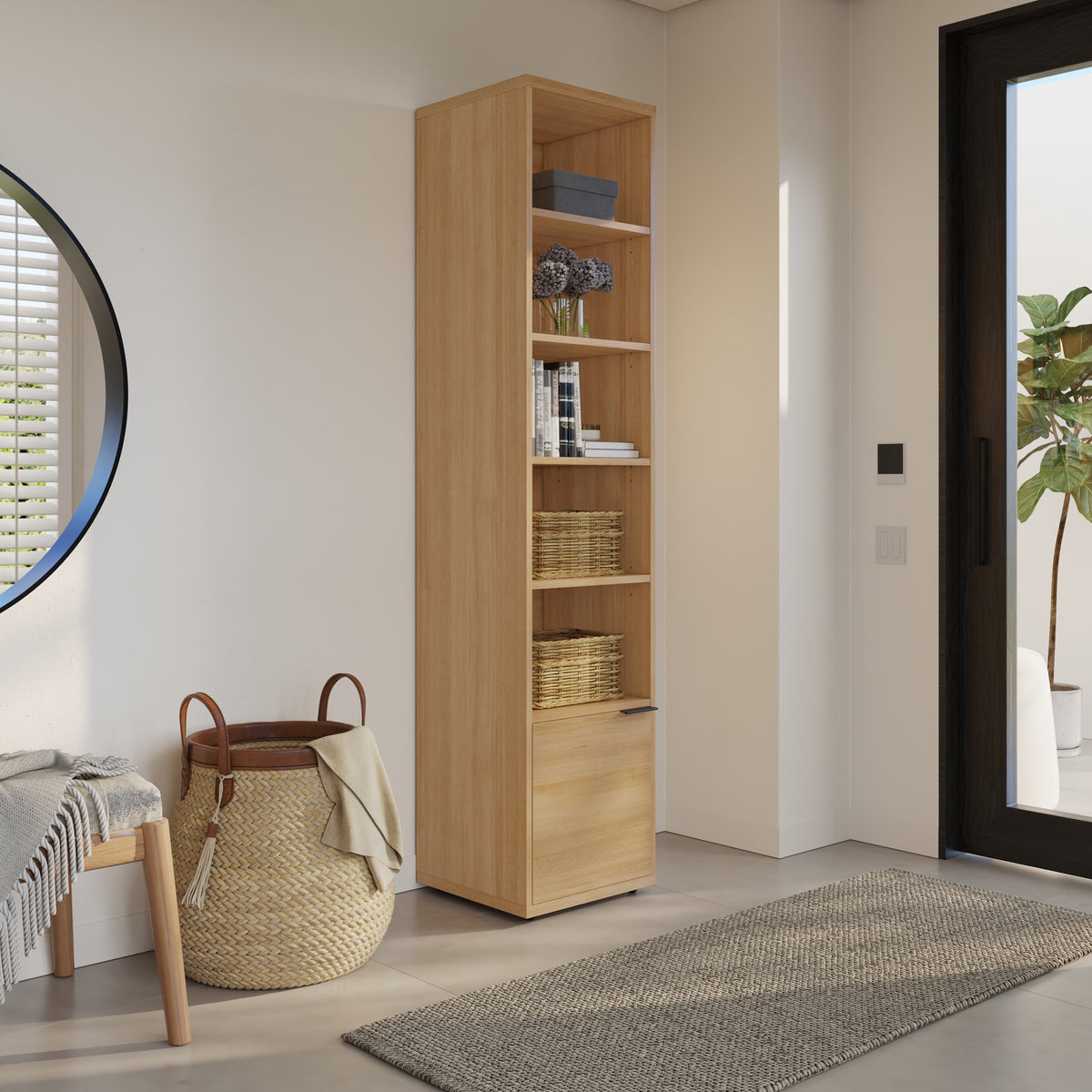 Porto Storage Tower in Golden Maple – lifestyle photo 2