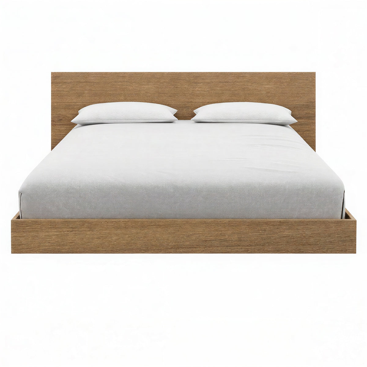Satori Low Platform Bed Set in Brown Oak, King – product photo