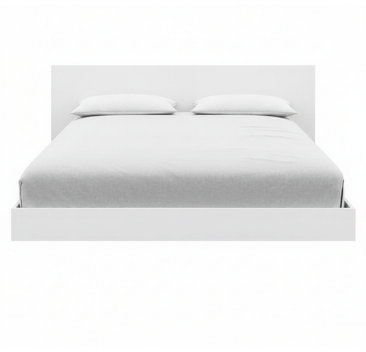 Satori Low Platform Bed Set in White Wood Grain, Full/Double – product photo