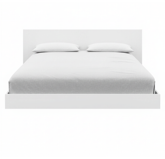 Satori Low Platform Bed Set in White Wood Grain, Full/Double – product photo