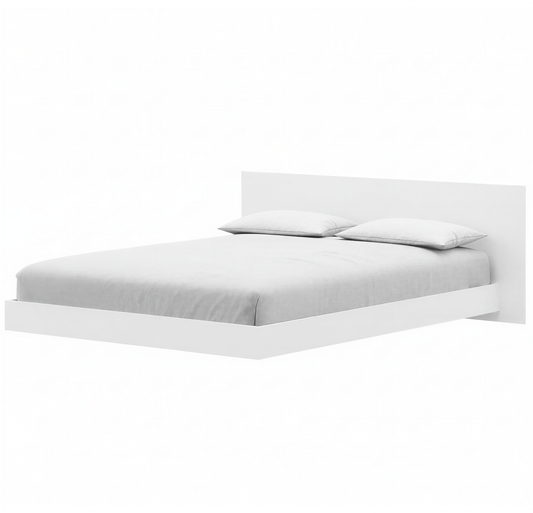 Satori Low Platform Bed Set in White Wood Grain, Full/Double – product photo 2