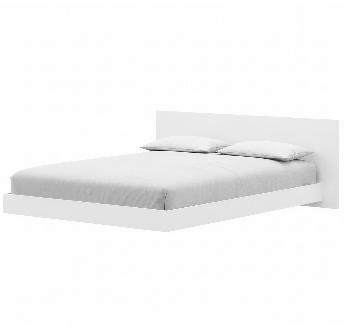 Satori Low Platform Bed Set in White Wood Grain, Queen – product photo 2