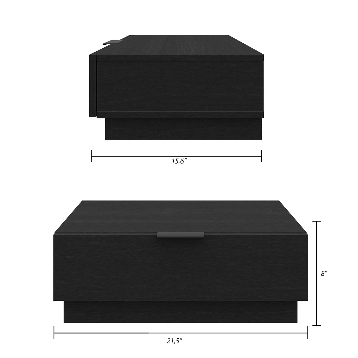 Satori Nightstand, Set of 2, One Size in Black Karisma, One Size – dimensions diagram