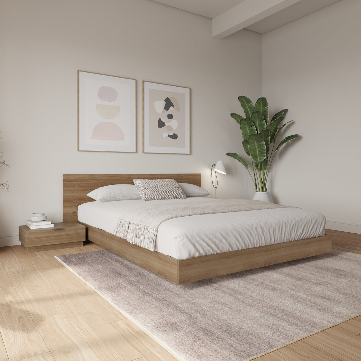 Satori Nightstand, Set of 2, One Size in Brown Oak, One Size – lifestyle photo 2