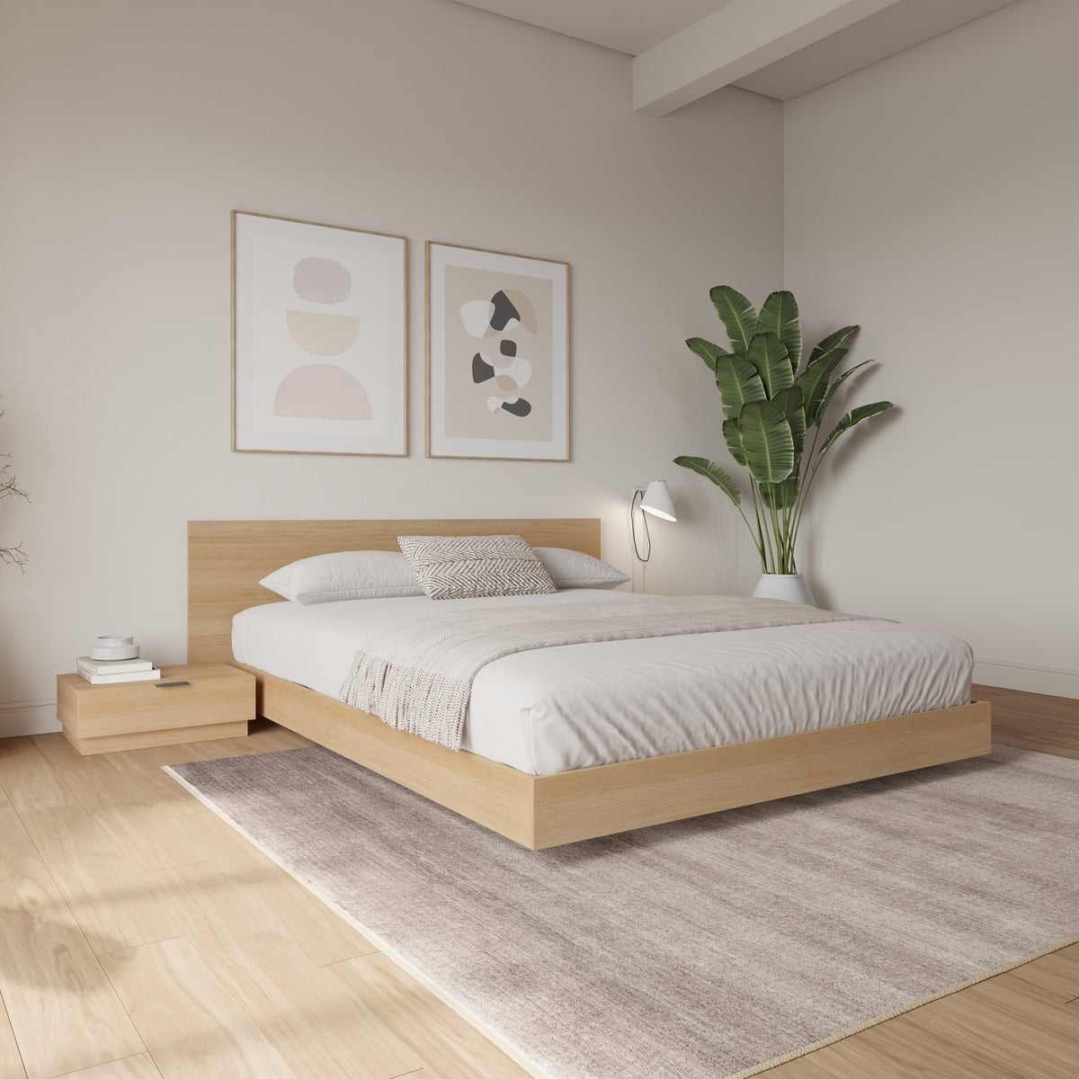 Satori Nightstand, Set of 2, One Size in Natural Blonde Oak, One Size – lifestyle photo 2