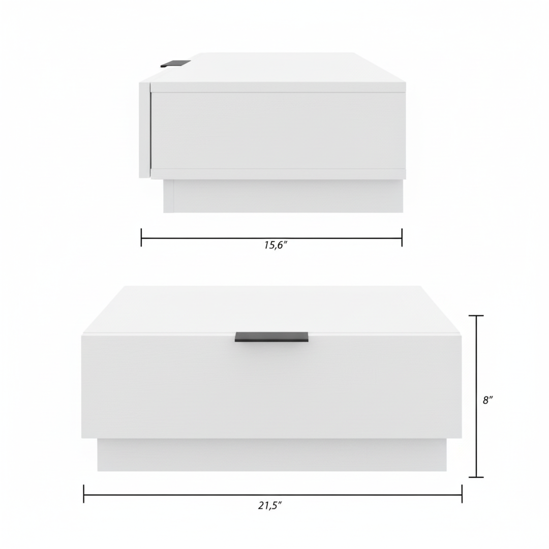 Satori Nightstand, Set of 2, One Size in White Wood Grain, One Size – dimensions diagram