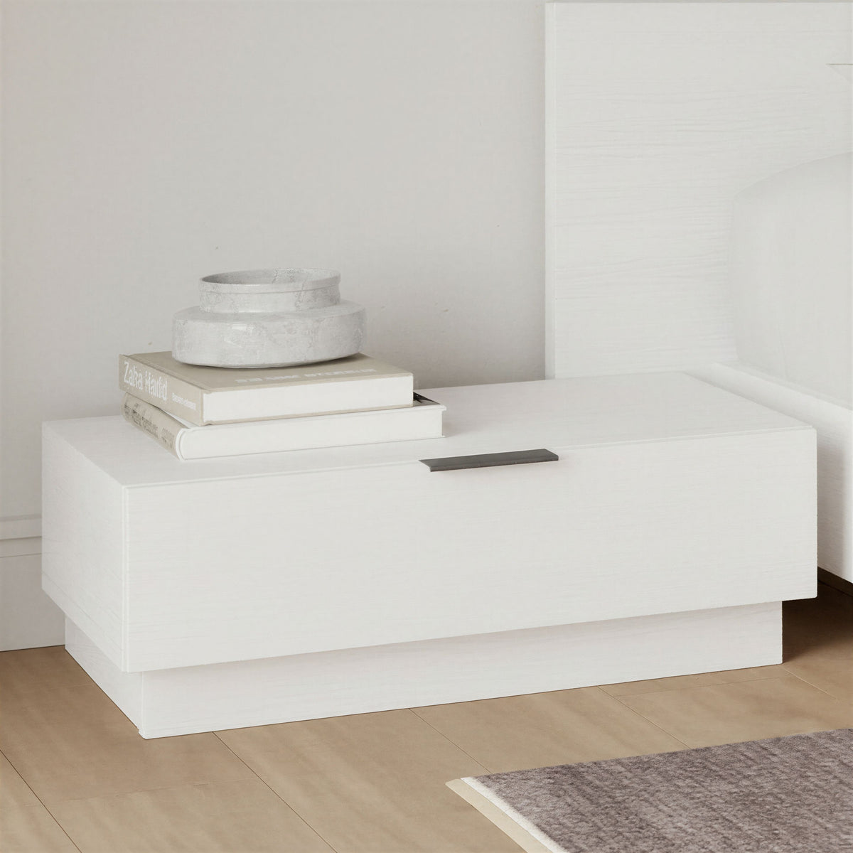Satori Nightstand, Set of 2, One Size in White Wood Grain, One Size – lifestyle photo