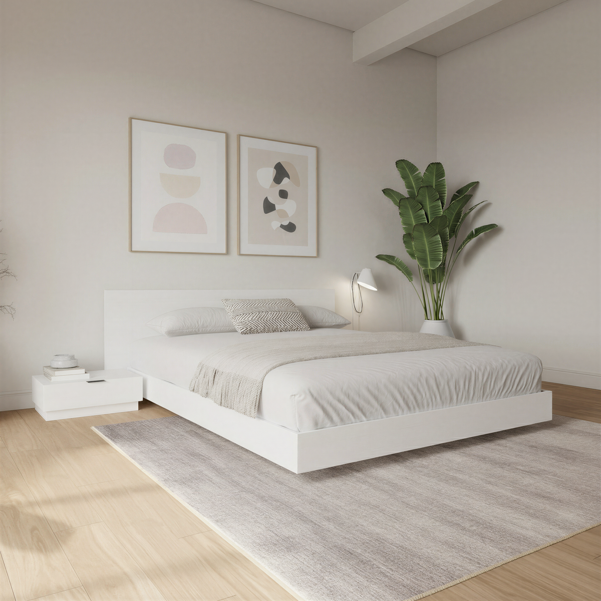 Satori Nightstand, Set of 2, One Size in White Wood Grain, One Size – lifestyle photo 2