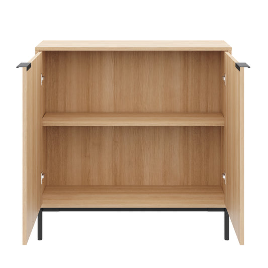 Slim 2-Door Storage Console in Natural Blonde Oak – product photo