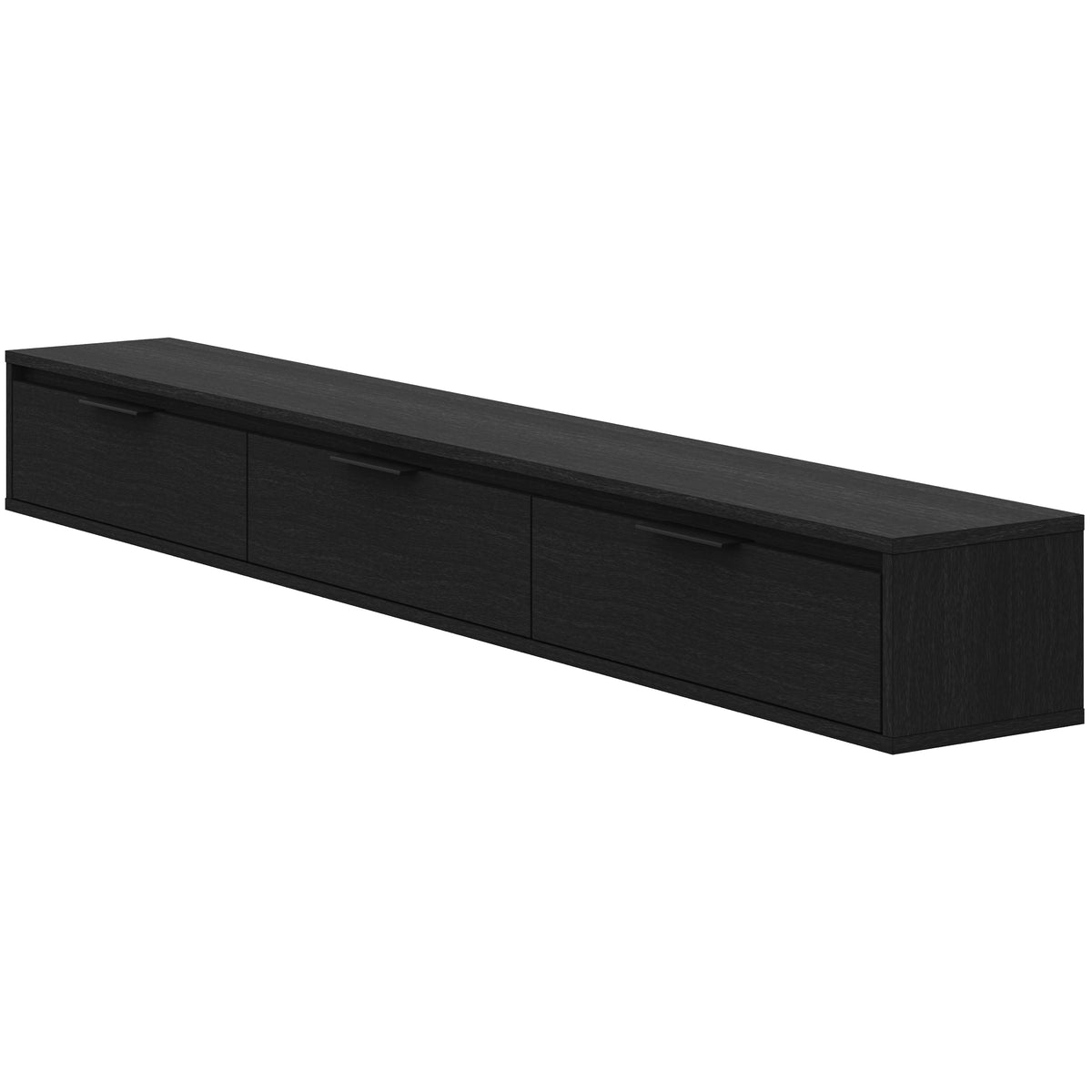 Slim 72” Wall-mounted 3-Door TV Stand with 3 Storage Cabinets in Black – product photo 2