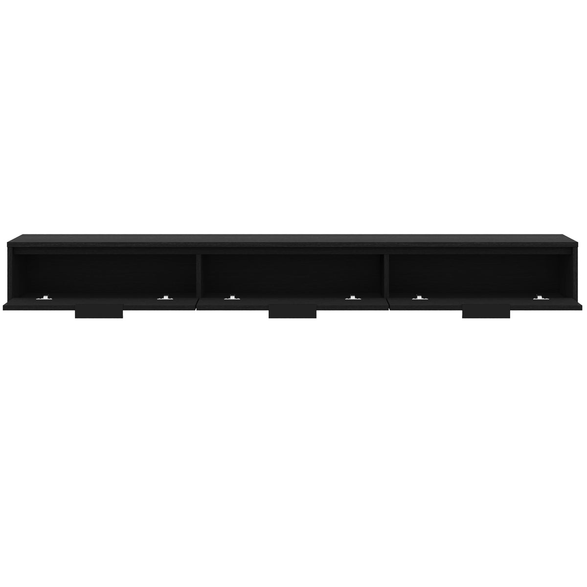 Slim 72” Wall-mounted 3-Door TV Stand with 3 Storage Cabinets in Black – product photo