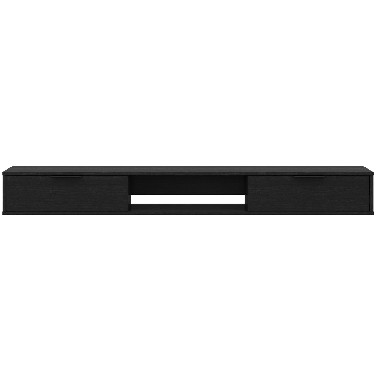 Slim 72” Wall-mounted TV Stand with 2 Storage Cabinets in Black – product photo