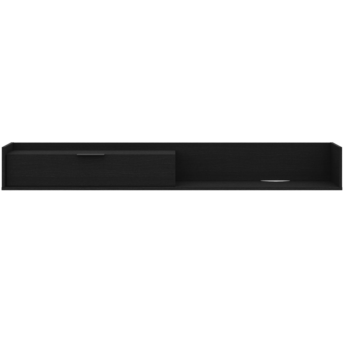 Slim 72” Wall-mounted TV Stand with Storage Cabinet in Black – product photo