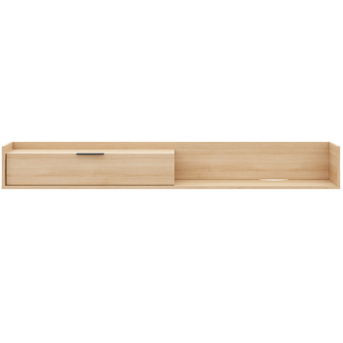 Slim 72” Wall-mounted TV Stand with Storage Cabinet in Natural Blonde Oak – product photo