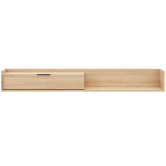 Slim 72” Wall-mounted TV Stand with Storage Cabinet in Natural Blonde Oak – product photo
