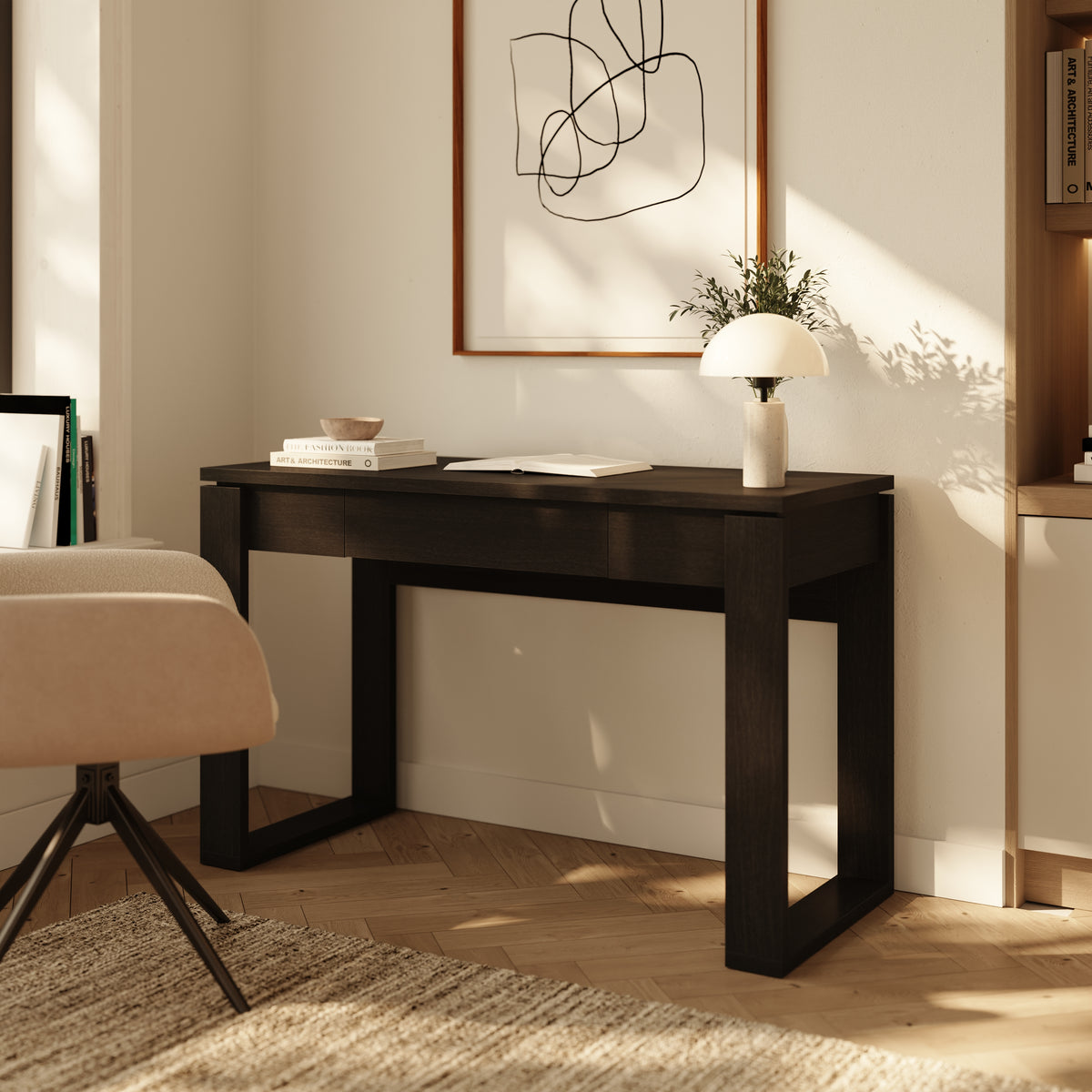 Solen Compact Desk, 48-Inch in Black Karisma, 48-Inch – lifestyle photo 2