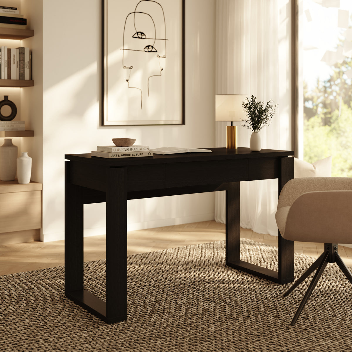 Solen Compact Desk, 48-Inch in Black Karisma, 48-Inch – lifestyle photo 3