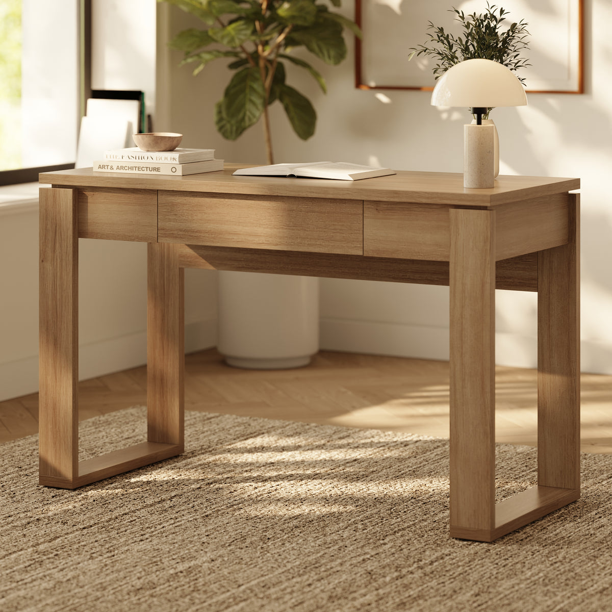 Solen Compact Desk, 48-Inch in Brown Oak, 48-Inch – lifestyle photo 2