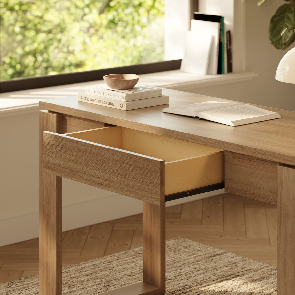 Solen Compact Desk, 48-Inch in Brown Oak, 48-Inch – lifestyle photo 3
