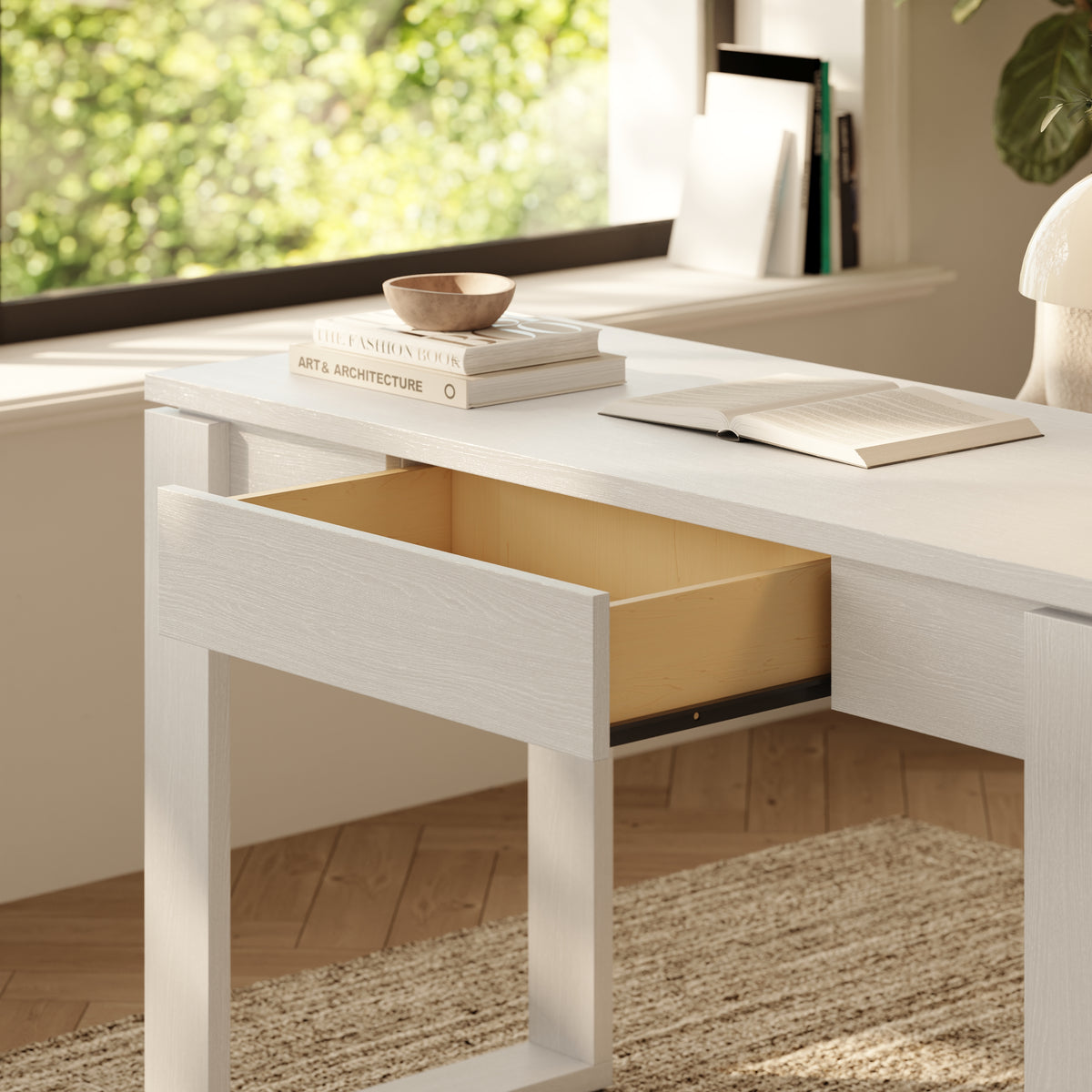 Solen Compact Desk, 48-Inch in White Wood Grain, 48-Inch – lifestyle photo 3
