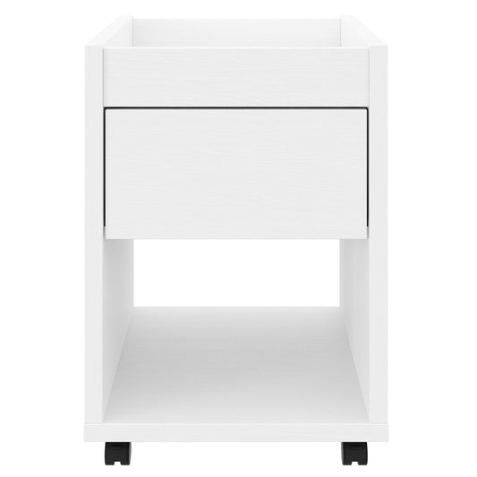 Solen Mobile File Cabinet in White Wood Grain – product photo