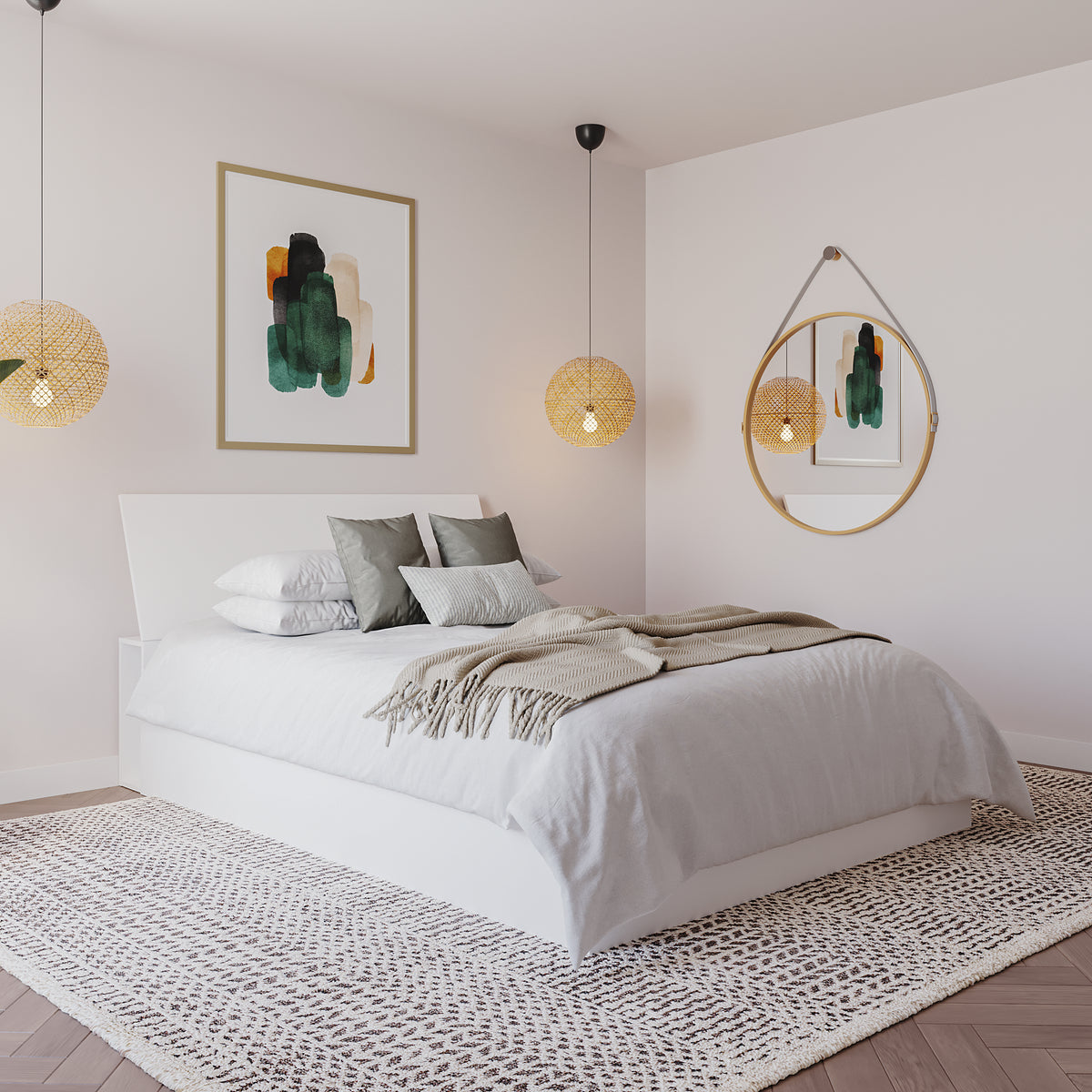 Storage Headboard, Queen in White, Queen – lifestyle photo